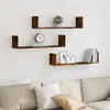 vidaXL Mensole a muro 3 pz. Rovere fumé 80x18x18 cm Anteprima dell’immagine prodotto 2