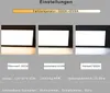 Three different light color temperatures of a rectangular LED panel are shown. Podgląd zdjęcia produktu