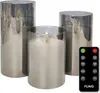 FlinQ LED-Kerzen mit beweglicher Flamme im Smoke-Glas – Produktbild-Vorschau 1