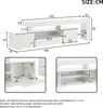 A diagram showing the dimensions of a white TV stand. Anteprima dell’immagine prodotto