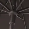 A close-up view of the central mechanism and spokes of a dark gray umbrella. Produktbild-Vorschau