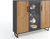 Highboard  Stella teilmassiv Softclose Anthrazit / Eiche Produktbild-Vorschau 1