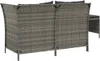 vidaXL 3-tlg. Garten-Lounge-Set mit Kissen Grau Poly Rattan Produktbild-Vorschau 5