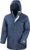A studio shot of a navy blue winter parka. Produktbild-Vorschau