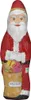 A full-body image of a chocolate Santa Claus figure holding a sack of gifts. Náhled obrázku produktu