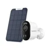 A white security camera with a solar panel. Produktbild-Vorschau
