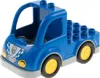 1x Lego Duplo Fahrzeug Auto LKW Polizei blau Räder gelb Produktbild-Vorschau 1