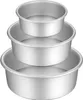 Three round cake pans stacked on top of each other. Produktbild-Vorschau