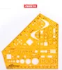 A yellow drafting template with various shapes and symbols for technical drawing. Náhľad obrázku produktu