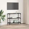 vidaXL Čierna knižnica s dubovým vzhľadom 80 x 33 x 70,5 cm Náhľad obrázku produktu 4