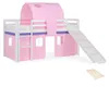 Homestyle4u Hochbett 90x200 mit Rutsche Lattenrost Vorhang Produktbild-Vorschau 1