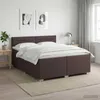 vidaXL Lit boxspring avec matelas brun foncé 200 x 200 cm Voir les images du produit 2
