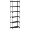 Libreria 6 ripiani Nero 60x30x188 cm Materiale a base di Anteprima dell’immagine prodotto 1