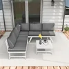 Outsunny 4tlg. Gartenmöbel-Set Balkonmöbel-Set mit Ecksofa Produktbild-Vorschau 8