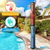 An outdoor shower next to a swimming pool on a sunny day. Produktbild-Vorschau