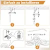 Diagram showing the installation steps for a ceiling light. Voir les images du produit