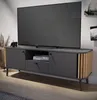 TV-Lowboard "Pretty" in grau und Artisan Eiche mit Lamellen Produktbild-Vorschau 1