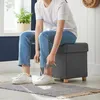Pufa ciemnoszara 38x38x40 ze schowkiem i nogami drewnianymi Podgląd zdjęcia produktu 8