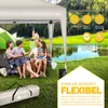A family is sitting under a beige pop-up canopy tent next to a lake, with a green tent and a carrying bag in the foreground. Anteprima dell’immagine prodotto
