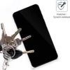 A black screen protector is shown next to a set of keys, demonstrating its scratch-resistant properties. Produktbild-Vorschau