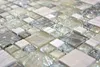 Handmuster Mosaikfliese Transluzent graugrün Kombination Produktbild-Vorschau 4