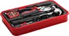 A red toolbox containing a set of tools. Produktbild-Vorschau