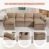 4-osobowa sofa modułowa w kolorze khaki z 2 pufami, narożna Podgląd zdjęcia produktu 6