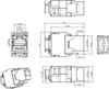 Technical drawing with dimensions of a network socket. Produktbild-Vorschau