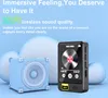 A marketing image for a portable audio player, featuring the player and a stylized speaker, with descriptive text. Produktbild-Vorschau