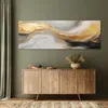 Toile abstraite Marbre Texture Or Gris 150x50 Feeby Gold Voir les images du produit 2