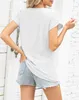 ASKSA Damen T-Shirt Blütenblatt Ärmel Aushöhlen Bluse Produktbild-Vorschau 6