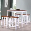 vidaXL Bartisch  und Hocker Set 5 tlg. Massivholz - Bar-Set Produktbild-Vorschau 2