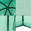 Collage of close-up shots of a green greenhouse structure, showing the frame, netting, and corner connectors. Náhľad obrázku produktu