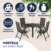 CASARIA® Gartenmöbel Set 4 Stühle mit Tisch 90x90cm Produktbild-Vorschau 8