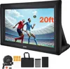 An inflatable movie screen displaying a soccer game, with accessories laid out below. Anteprima dell’immagine prodotto