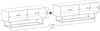 Diagram showing two TV cabinets placed side-by-side with dimensions indicated. Produktbild-Vorschau