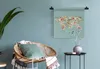 MuchoWow® Wandteppich Wandbehang Karte - Welt - Rosen - Produktbild-Vorschau 4