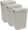 Rotho 3er-Set Wäschesammler 55 L Country  - Wäschekorb groß Produktbild-Vorschau 1