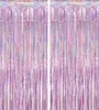 2 Stück Lametta Rosa Vorhang 1mx2.5m, Glitzer Hintergrund Produktbild-Vorschau 1