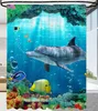 Rideau de douche SANILO® Dauphin et coraux 180 x 200 cm Voir les images du produit 1