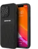 A black iPhone 13 Pro Max case with the AMG logo is shown next to an iPhone displaying the lock screen. Voir les images du produit