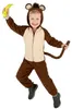 Affen-Kostüm für Kinder Overall braun-beige 5-6 Jahre (S) Produktbild-Vorschau 1