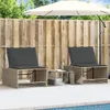 The Living Store Sonnenliegen 2 Stk. mit Tisch Grau Poly Produktbild-Vorschau 2