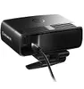 A black Elgato Facecam Pro webcam is shown from a slightly elevated front-diagonal angle, with a USB-C cable plugged into its port. Produktbild-Vorschau