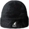 Kangol Beanie Angora-Strickmütze mit Rollrand & Logo-Stick in schwarz