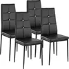 Four black dining chairs against a white background. Náhled obrázku produktu