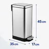 Relaxdays Mülleimer, 15 l, Küche, Bad, entnehmbarer Produktbild-Vorschau 4