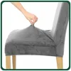4 Stück Stuhlhussen Stretch Grau - Universal - Samt - Produktbild-Vorschau 6