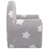 vidaXL Detská pohovka Light Grey s hviezdami Soft Plush Náhľad obrázku produktu 4