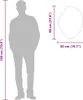 A diagram showing the dimensions of a product next to a silhouette of a person for scale. Produktbild-Vorschau